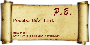 Podoba Bálint névjegykártya